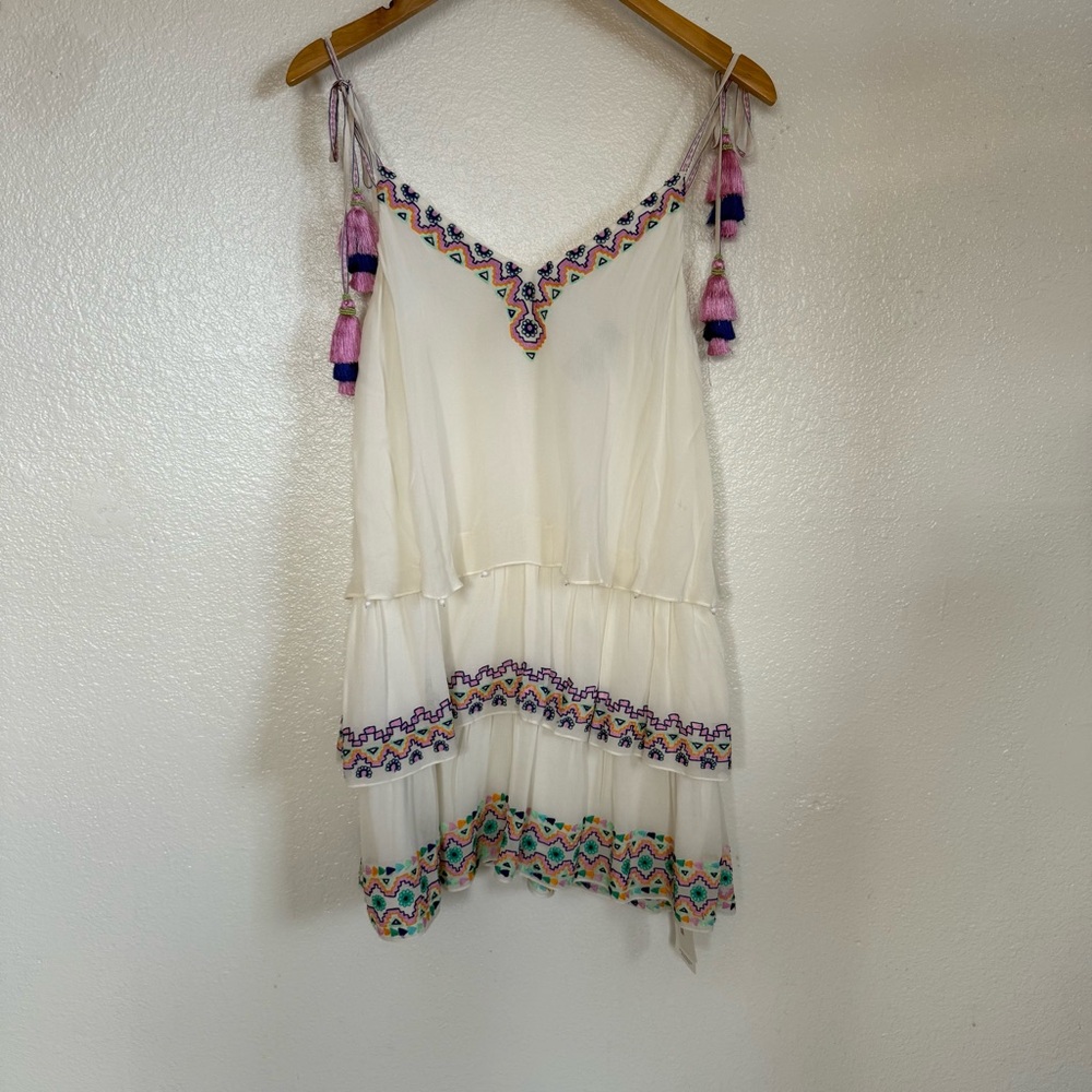 HEMANT AND NANDITA Silk Ivory embroidered Dress Size S - Picture 3 of 14